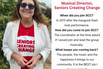 Vicki, Musical Director of Seniors Creating Change.